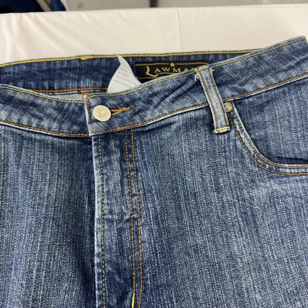 Vintage Junior's Size 13/14 Lawman Western Relaxed Fit Blue Jeans‎ EUC Flare